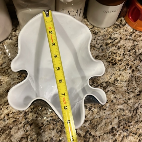 Vintage Hand Blown Glass Art Vase Ruffled Edge Space Universe Art - Picture 12 of 12